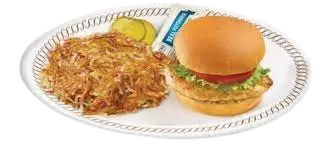 Waffle House Chicken Sandwich deluxe With Hashbrowns